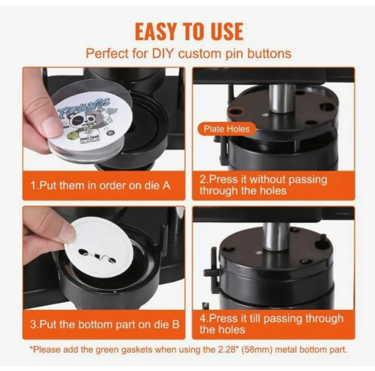 Button Maker Machine, 1/1.25/2.28 inch(25/32/58mm - Image 2