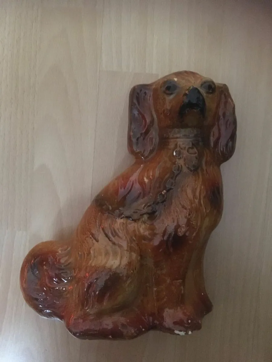 PAIR of Antique Russet Coloured Staffordshire Dogs - Image 4