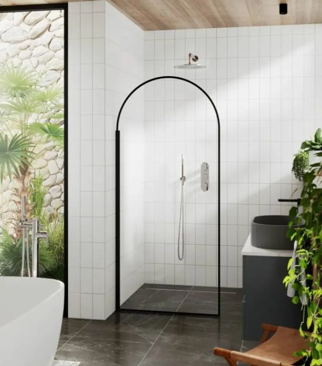 Arched Wetroom Screen Deal - 800mm - FREE FLIPPER! - Image 1