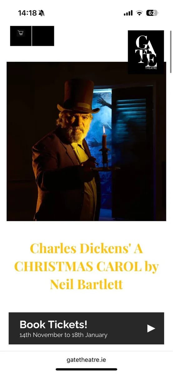 4 x Christmas Carol Tickets 18 December 6.30pm - Image 1