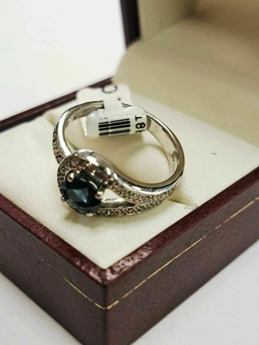 18K White Gold Diamond Shappire 18CT - Image 4