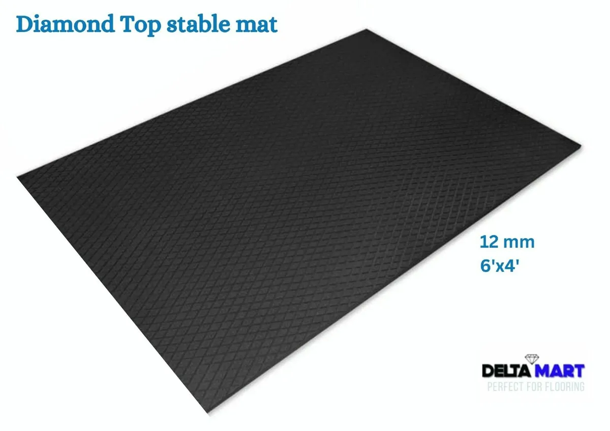 12mm Diamond Top Rubber Mats – 6' x 4'– Heavy Duty - Image 1