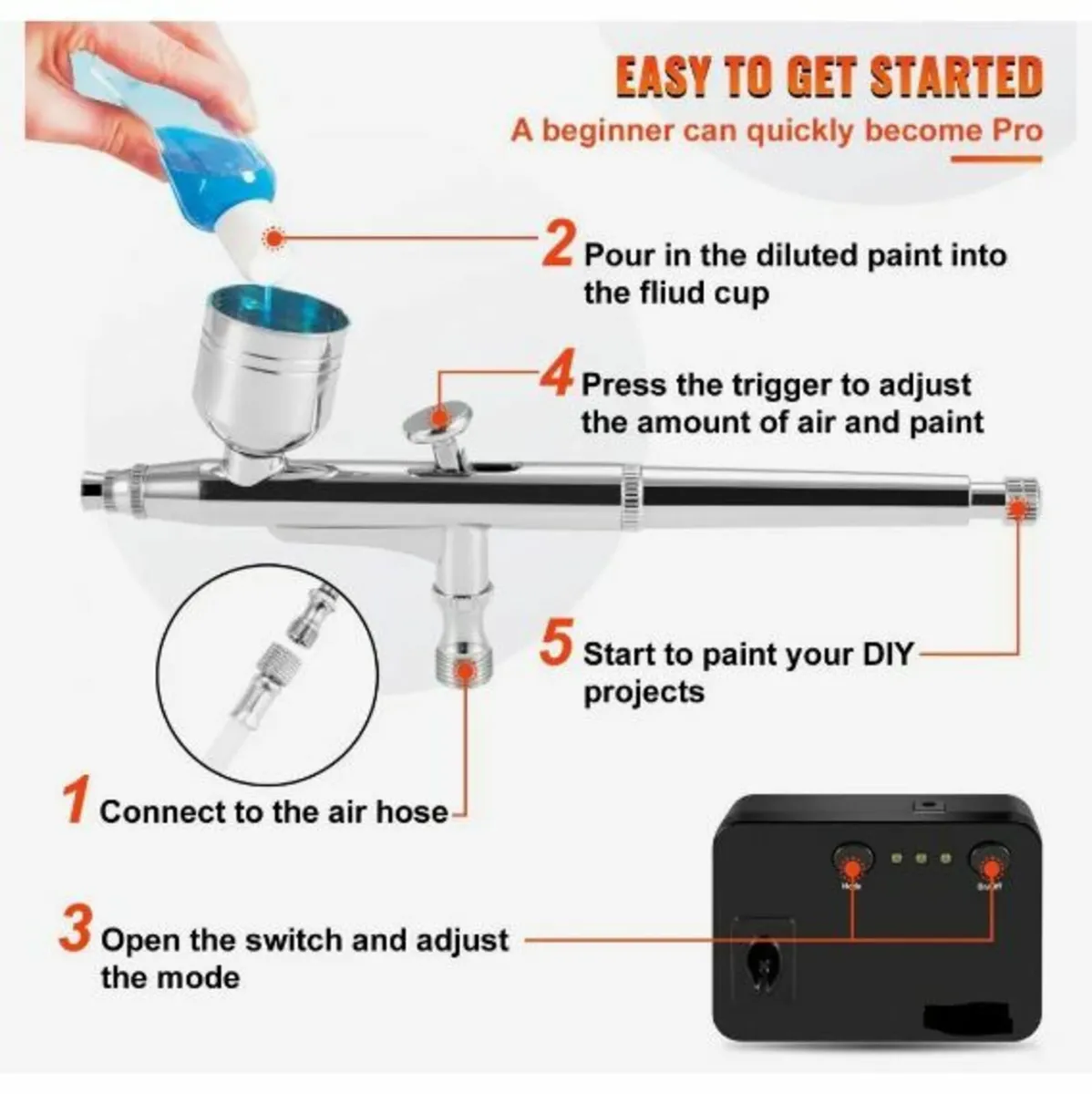 Airbrush Kit, Portable Airbrush Set - Image 4