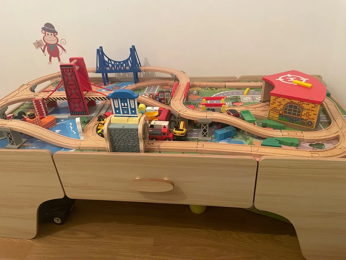 Wooden Train Set Table - Image 3