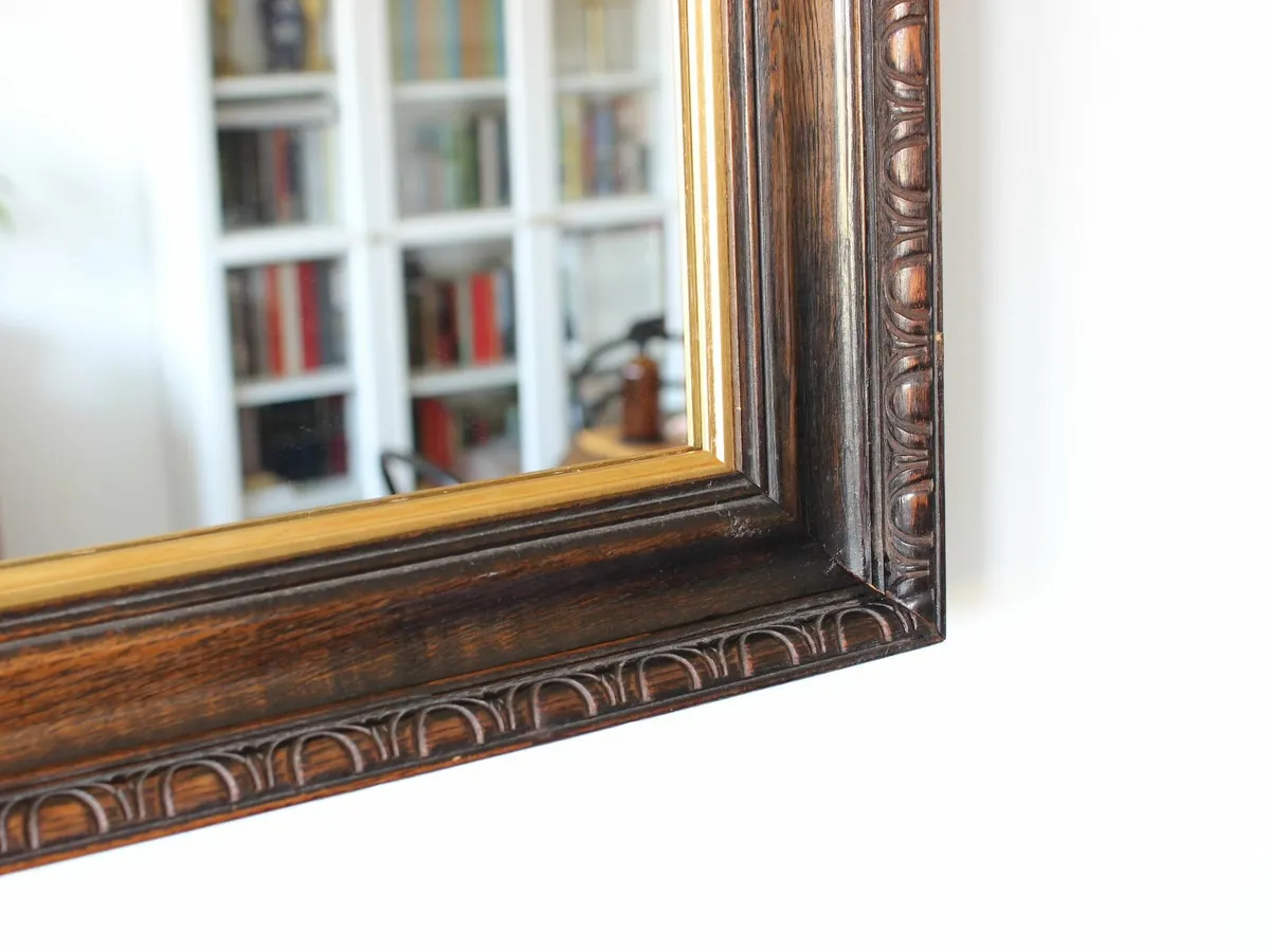 Antique Oak Mirror - Image 1