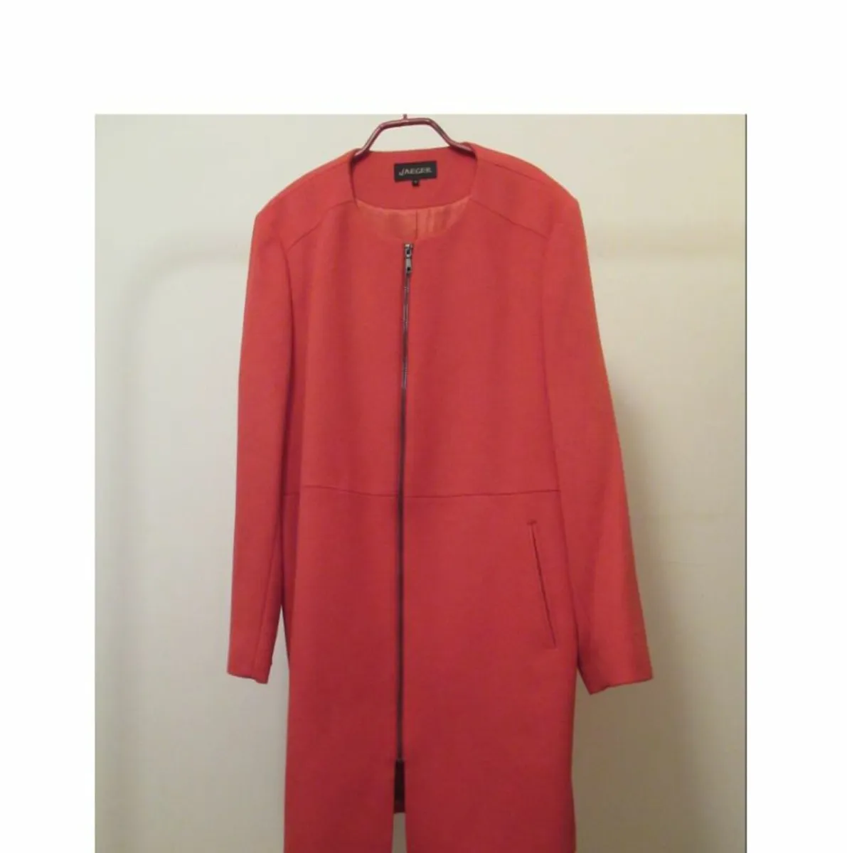 Jaeger red pure wool coat, size 16 - Image 1