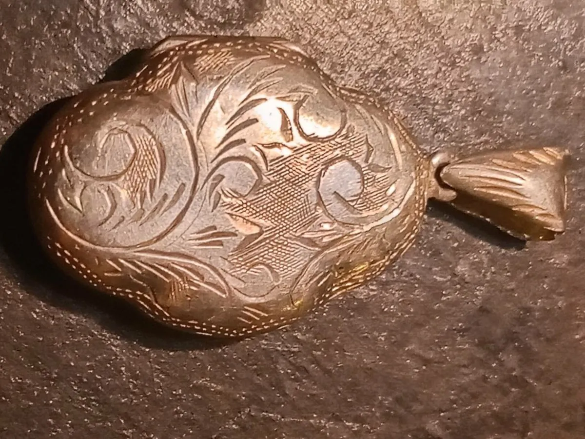 Silver locket, and silver bangle. - Image 2