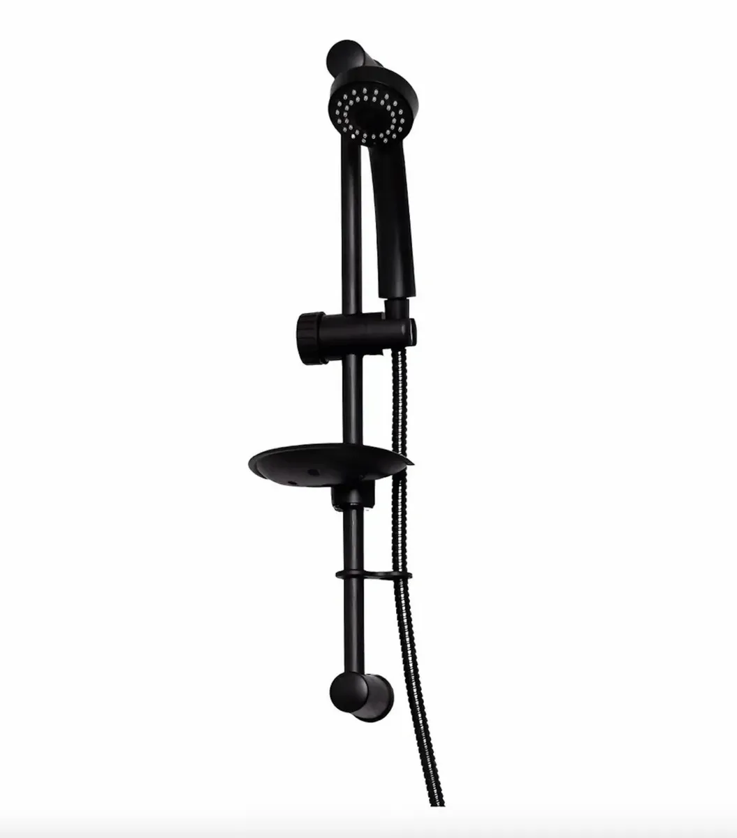Slide Rail Shower Kit Matt Black - Image 1