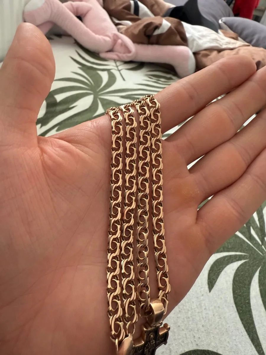 Gold chain “Bismarck”, 585 / 14K, 27g, 60cm — exce - Image 3