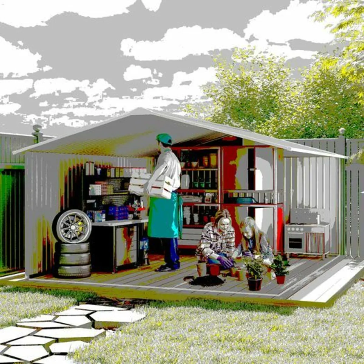 Metal Shed 13ft  x 11ft - Image 4