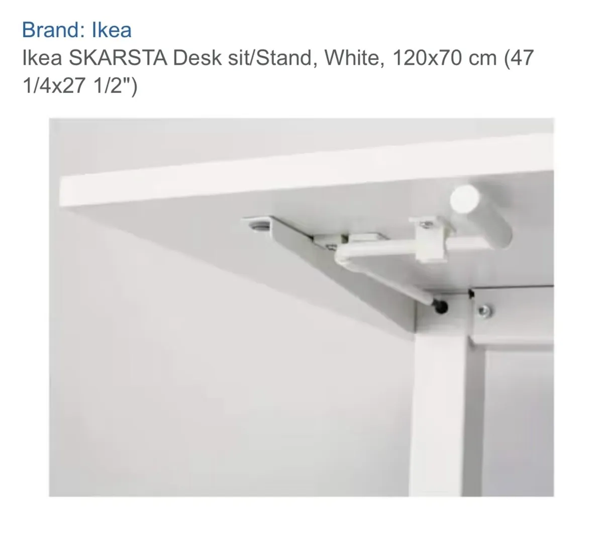 White Skarsta height adjustable desk plus Destop - Image 2