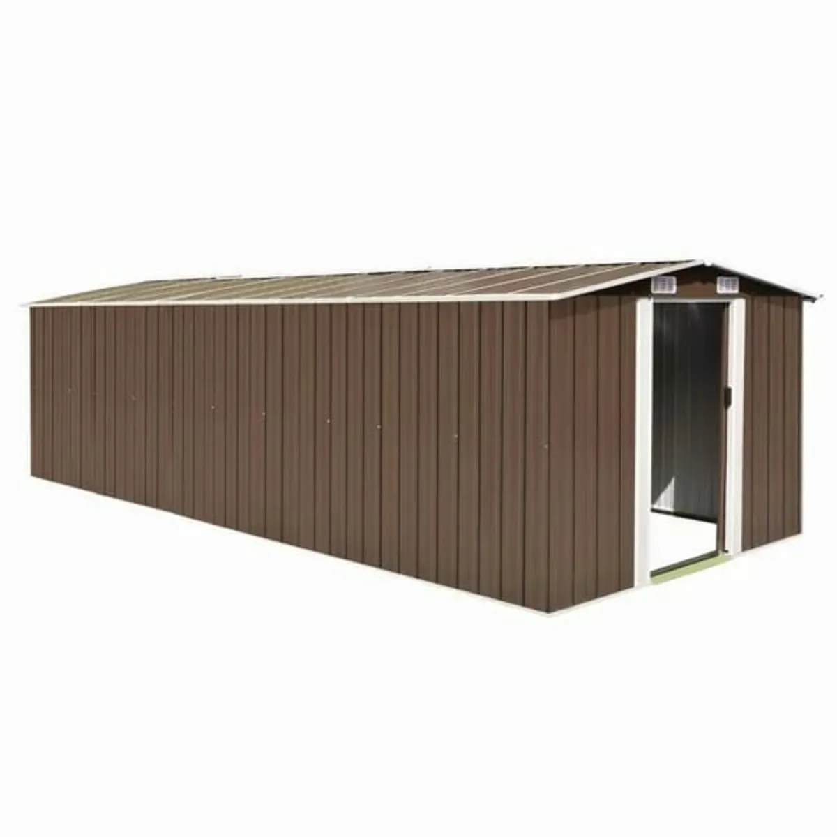 Garden Shed 257x580x181 cm Metal Brown - Image 1