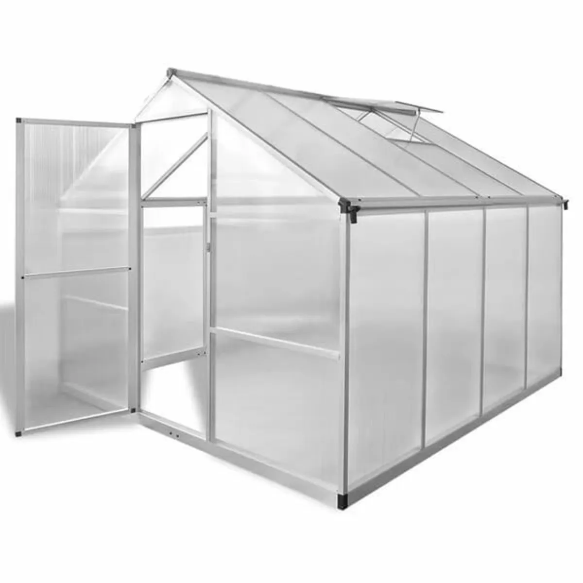 Aluminium Greenhouse with Base Frame 6.05 m² - Image 1