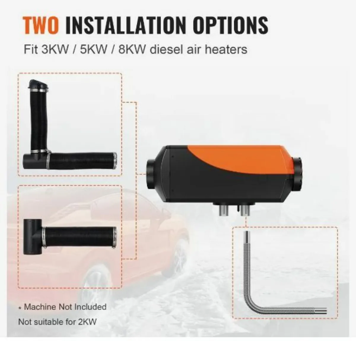 Diesel Heater Pipe Ducting Set, 76 mm Extendable - Image 3