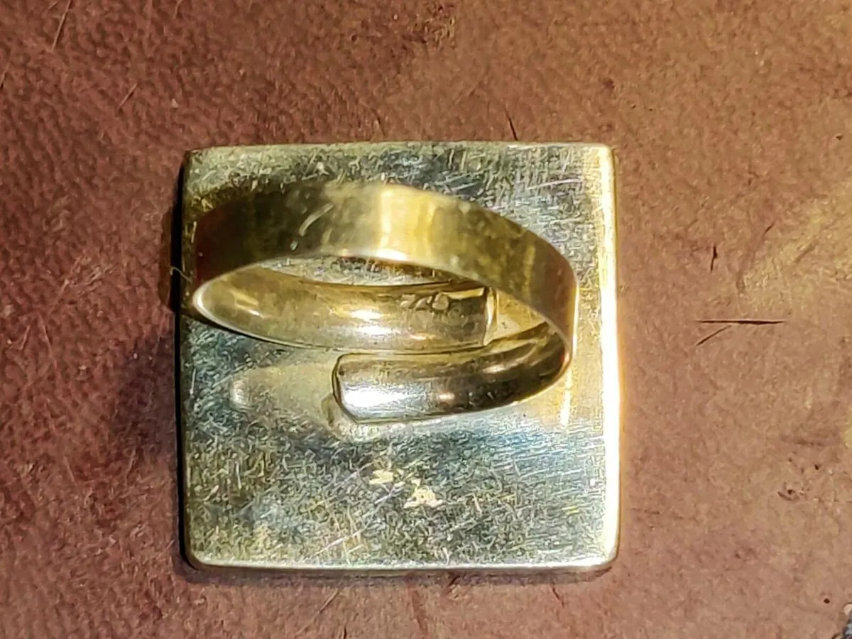 HUGE RARE MOTHER OF PEARL, 925 Silver Unisex Ring - Image 3