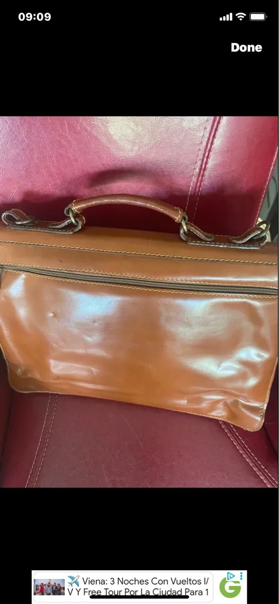 Vintage Leather Briefcase/ Laptop Bag - Image 3