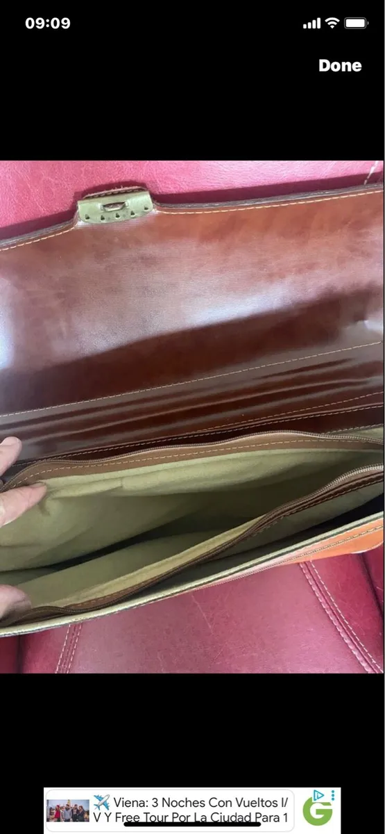 Vintage Leather Briefcase/ Laptop Bag - Image 4