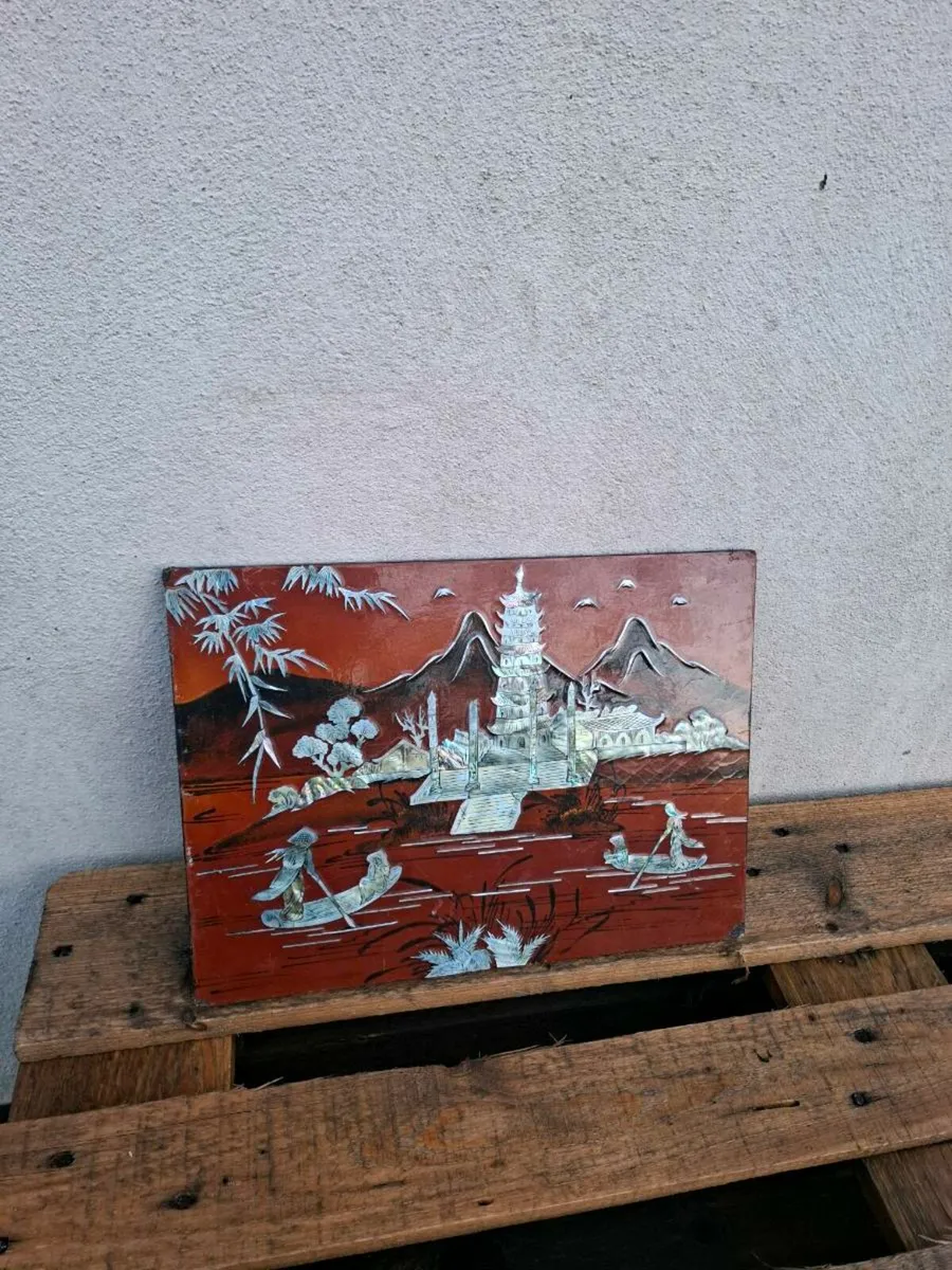 Asian old lacque decor postage possible - Image 1