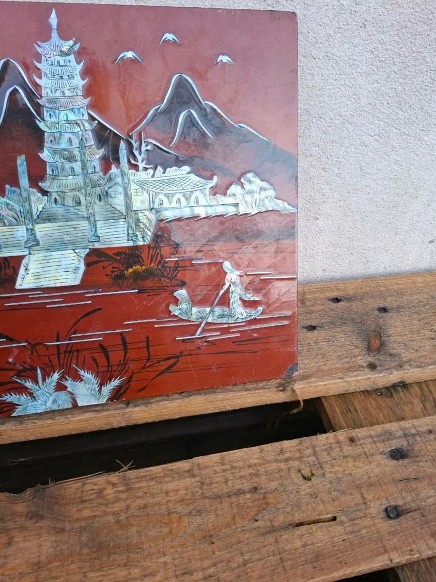 Asian old lacque decor postage possible - Image 2