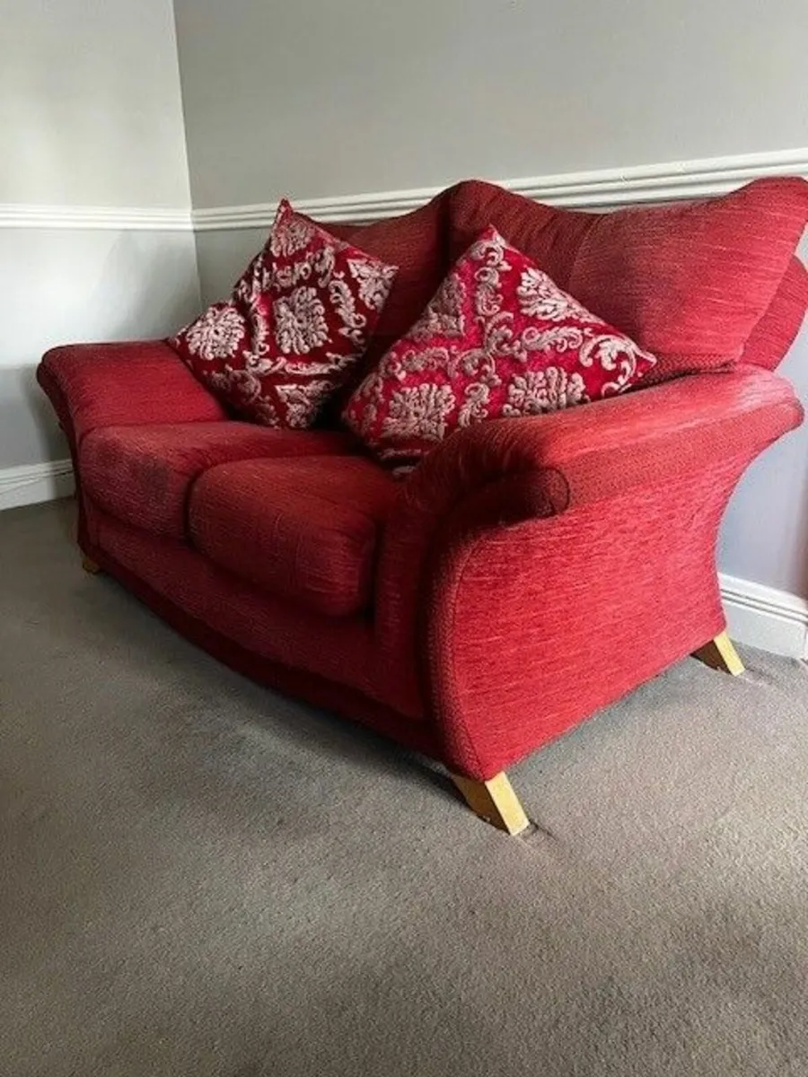 Red Sofa Set – 3 Matching Sofas (Excellent Conditi - Image 1