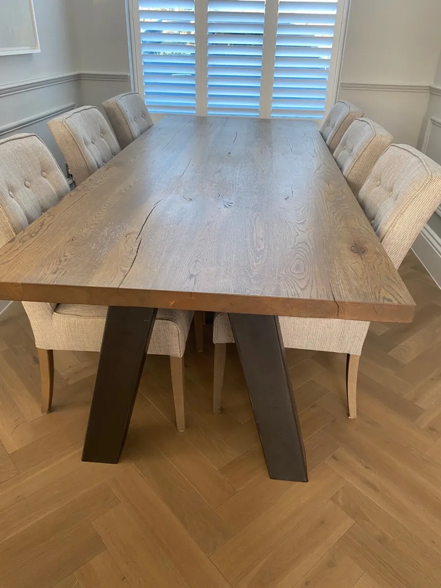 6 seater oak Dining table - Image 3