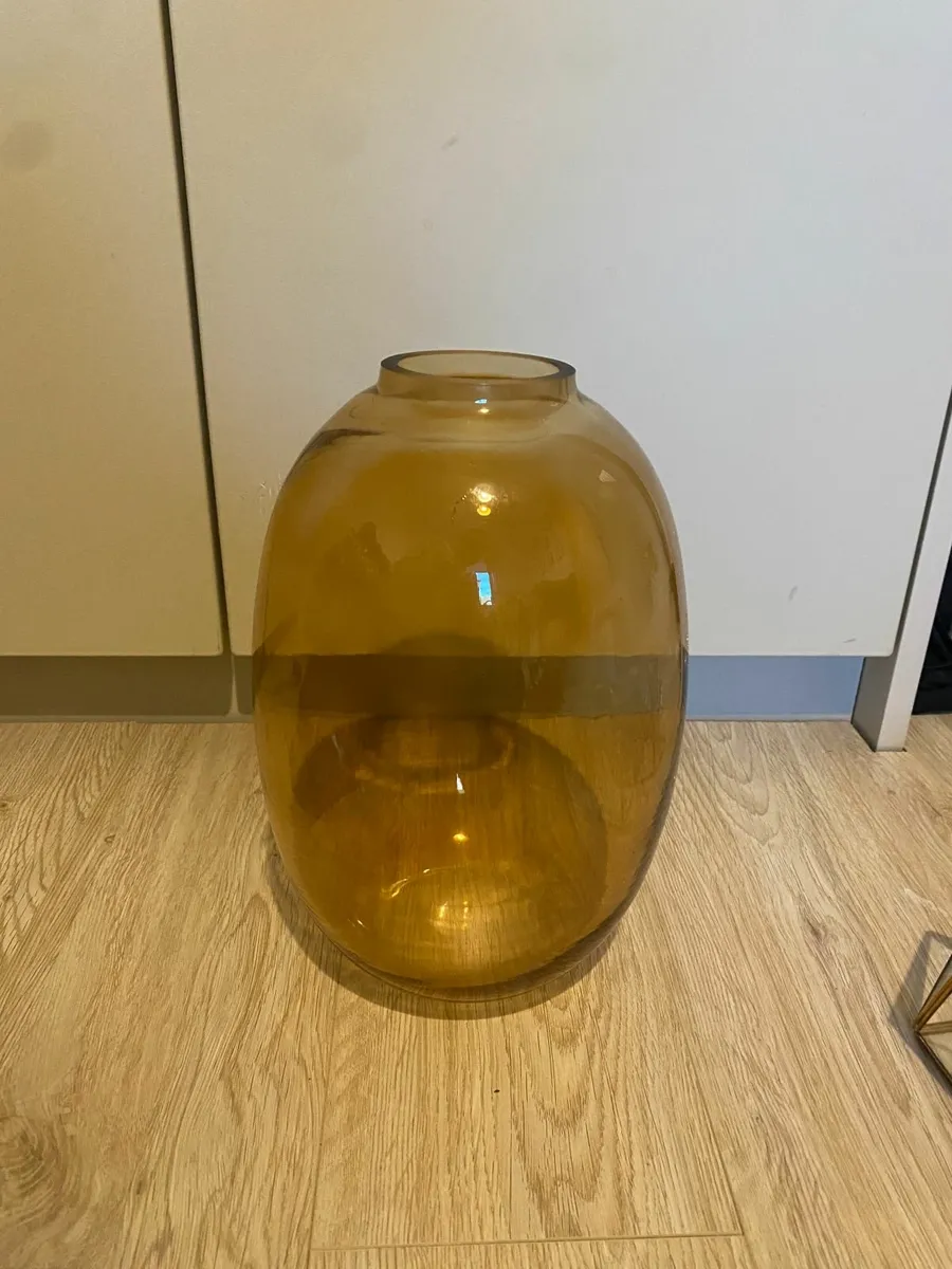 3 Large Amber Vases - Image 1