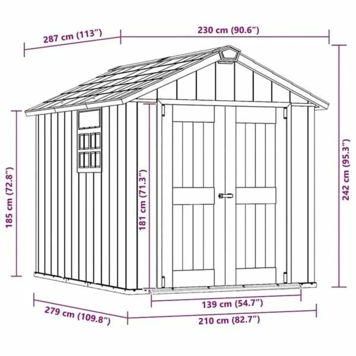 Garden Shed Oakland 759 Anthracite - Image 4