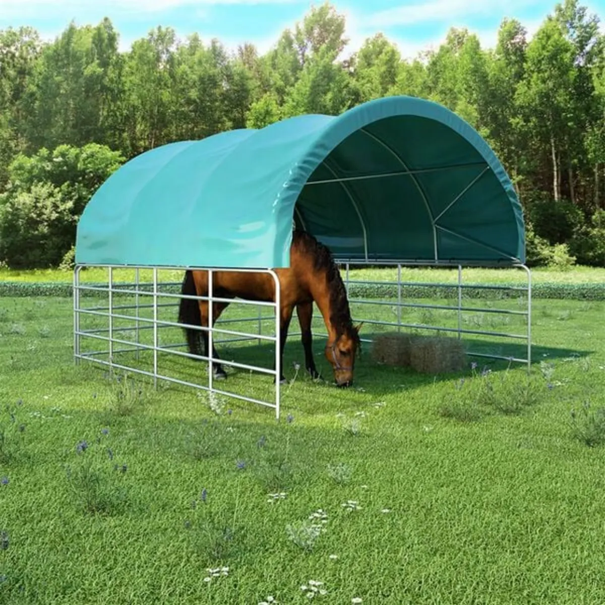 Livestock Tent PVC 3.7x3.7 m Green - Image 2