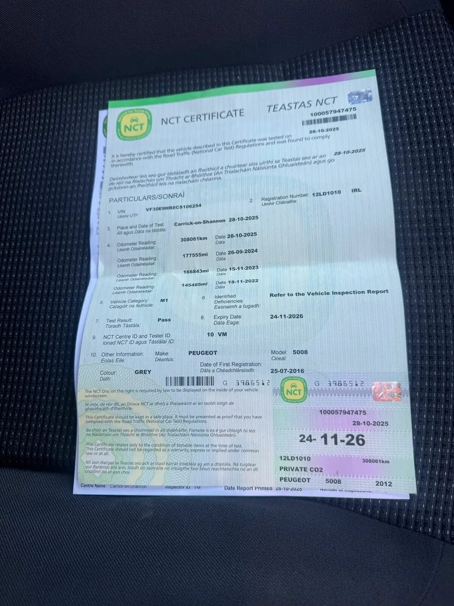 PEUGEOT 2012 7 SEATS FRESH NCT - Image 1