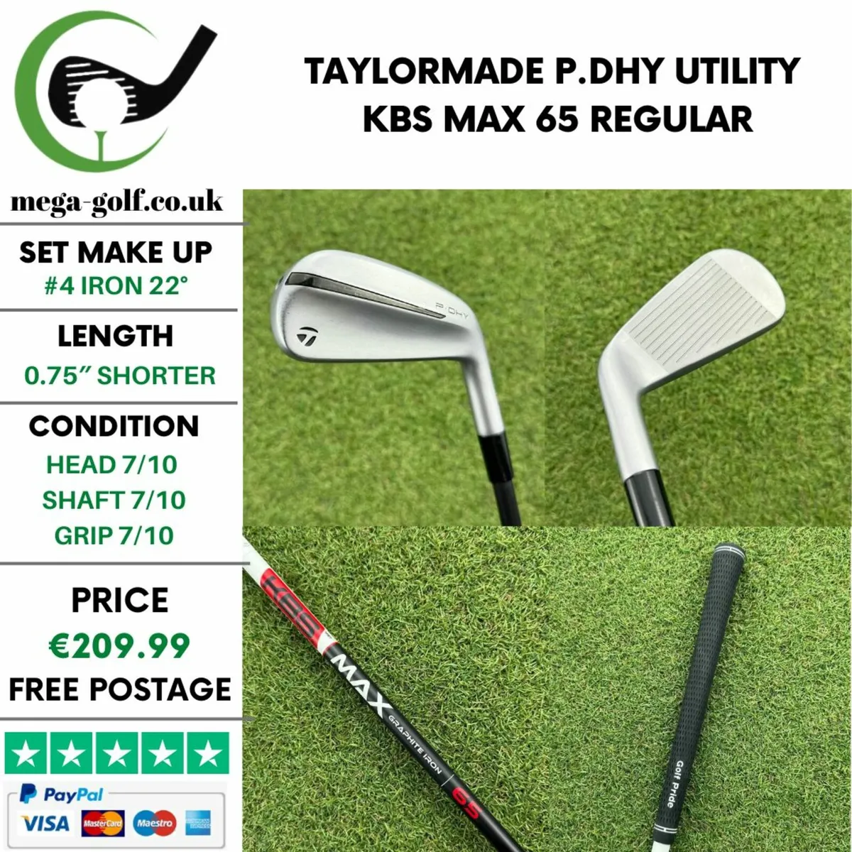 Taylormade P.DHY Utility #4 Iron 22° / Regular - Image 1