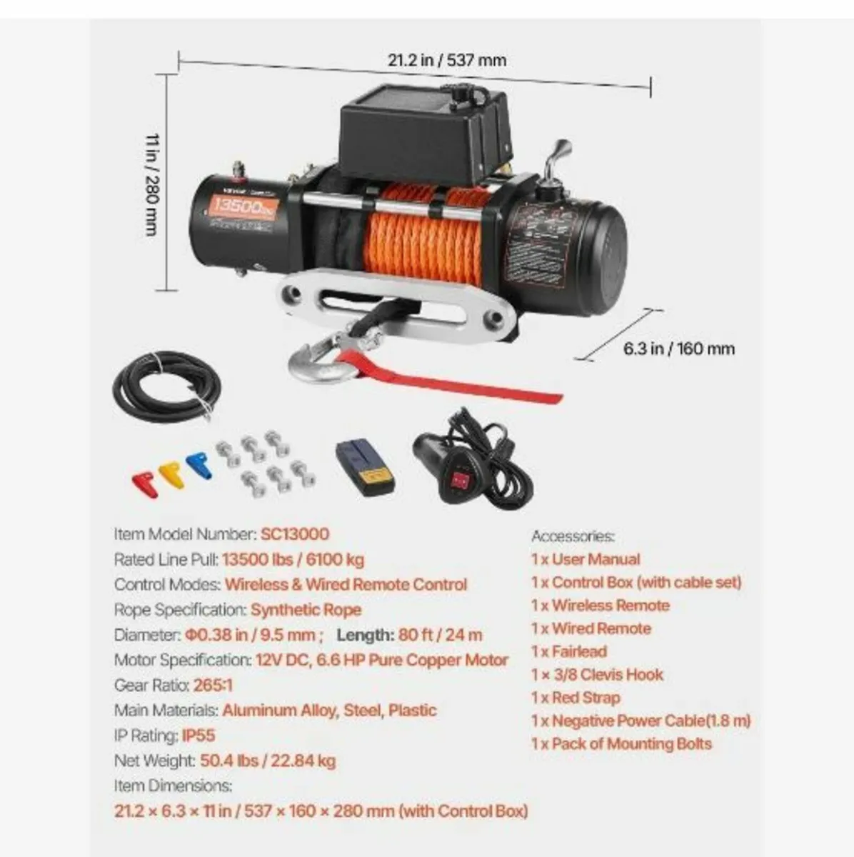 Electric Winch Truck 6123.5 kg - Image 4