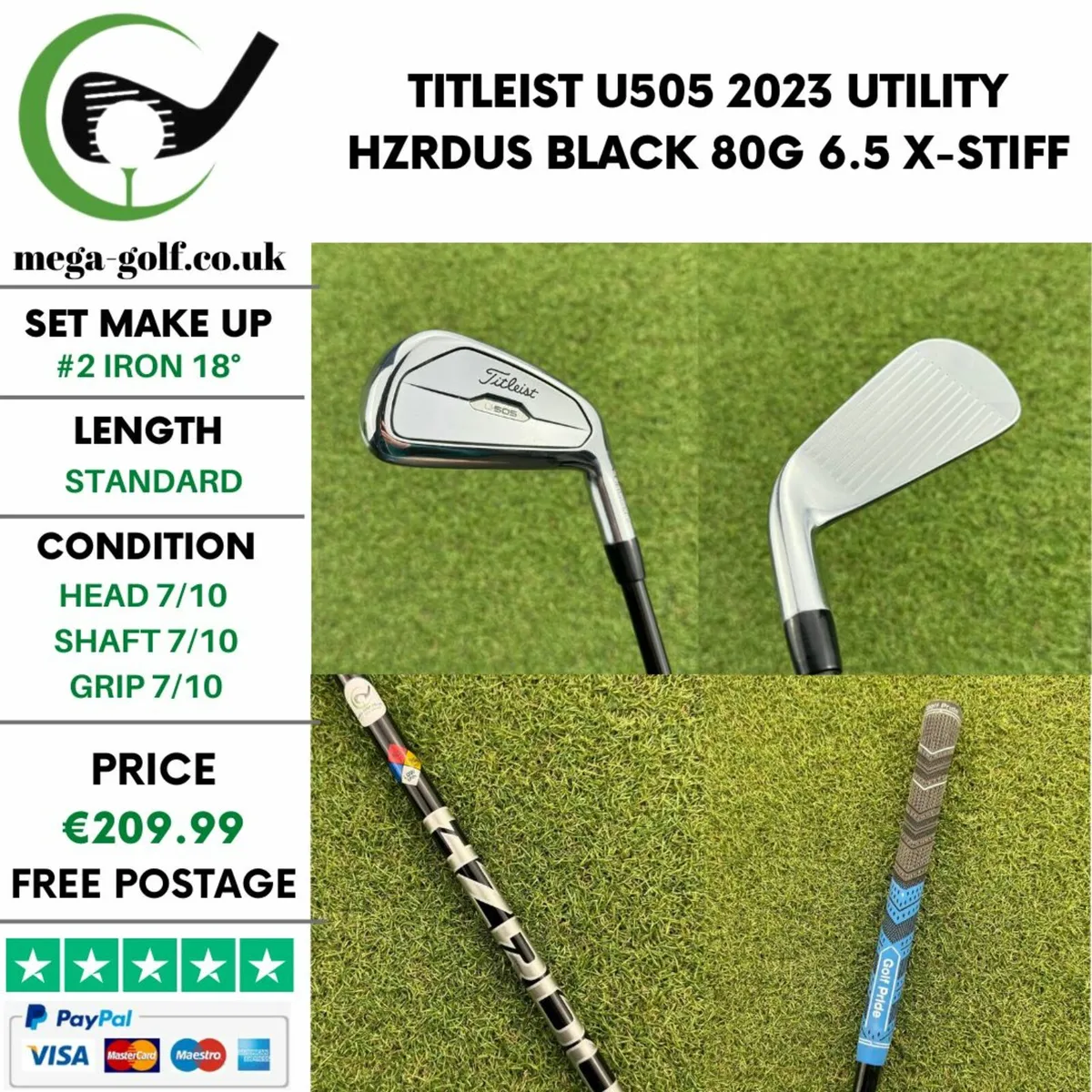 Titleist U505 2023 Utility #2 Iron 18° / X-Stiff - Image 1