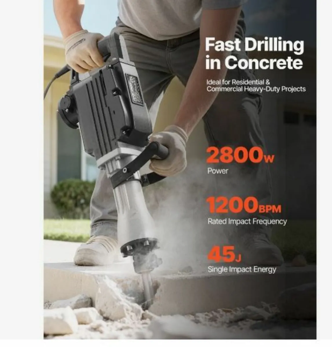 Demolition Jack Hammer, 2800 W Powerful - Image 2