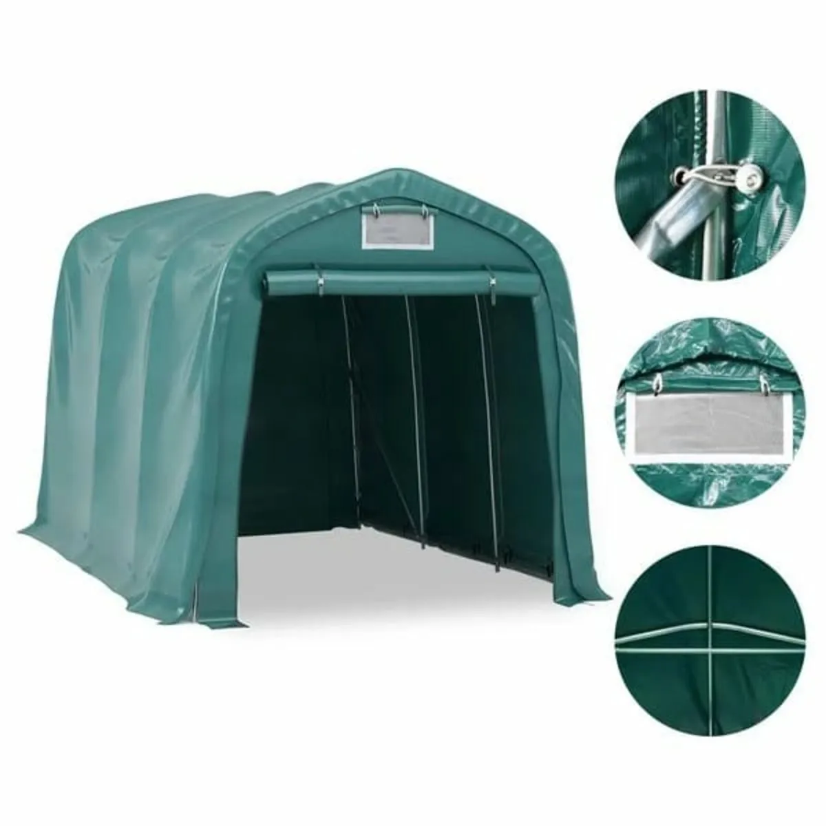 Garage Tent PVC 2.4x3.6 m Green - Image 4