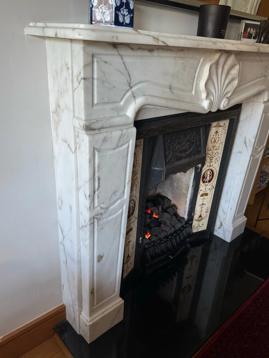 Elegant White Marble Fireplace / Mantlepiece - Image 2
