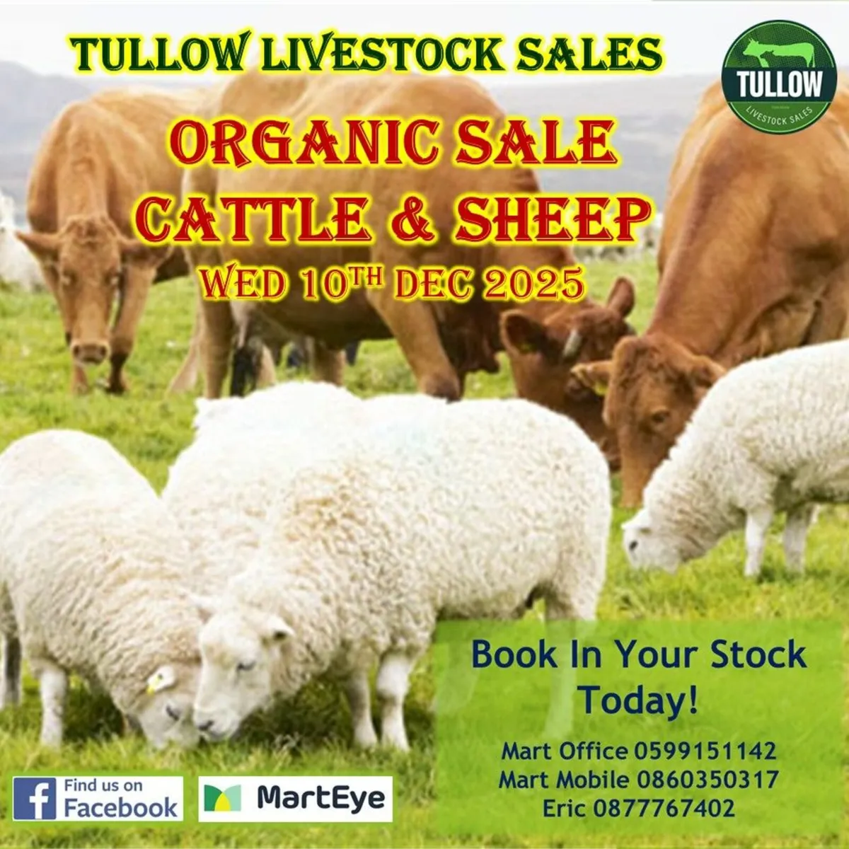 Organic Sale - Wed 10th Dec - Tullow Mart