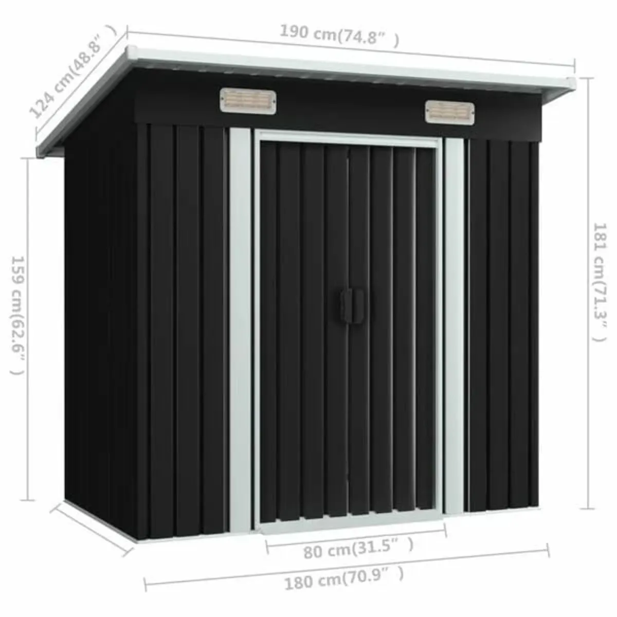 Garden Shed Anthracite Steel - Image 3