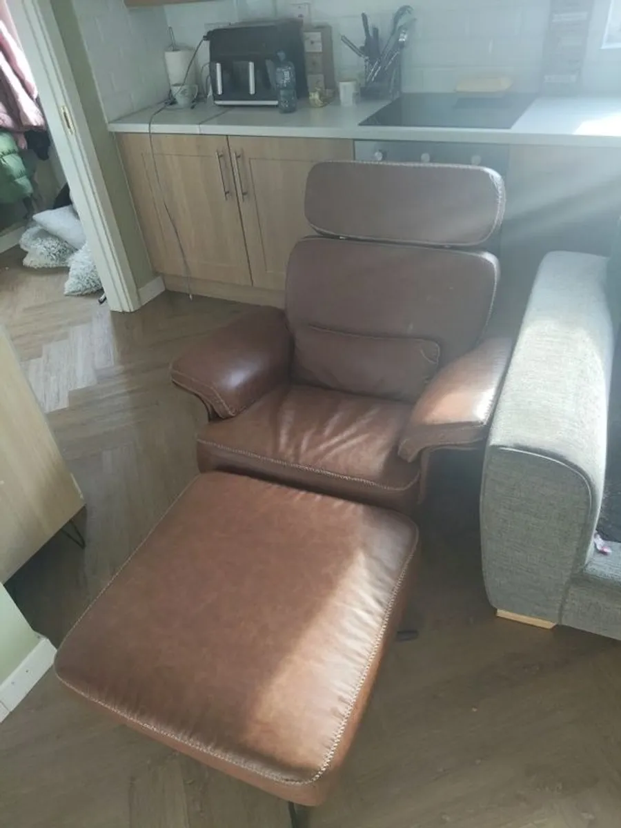 swivel chair and foot stool - Image 1