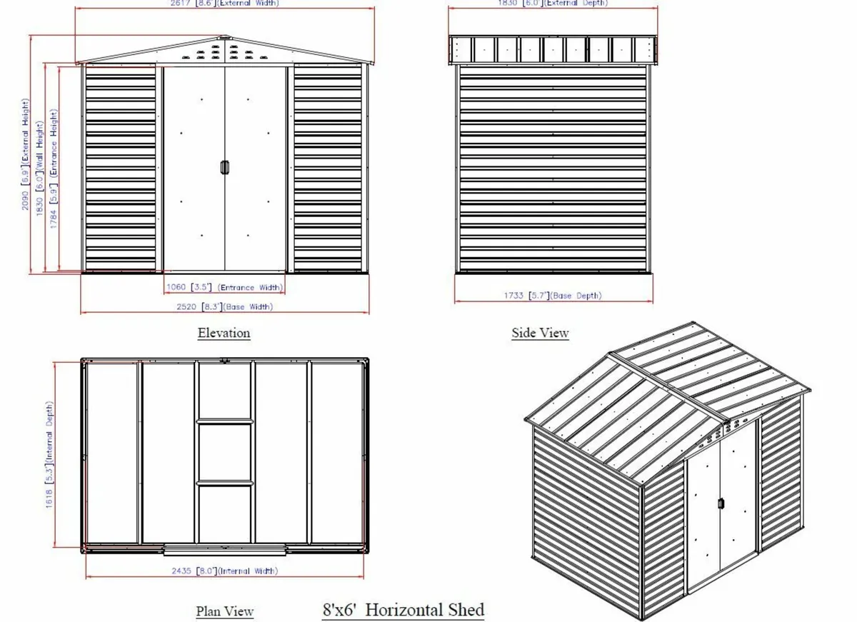 🏡 Alpine 10x10 Steel Garden Shed Free Floor Frame - Image 4