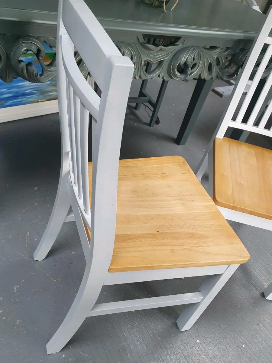 2 solid wood dining chairs - Image 4