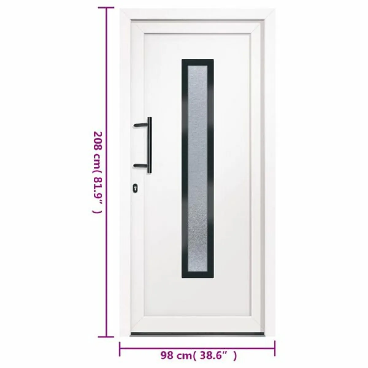 Front Door White 98x208 cm PVC - Image 3