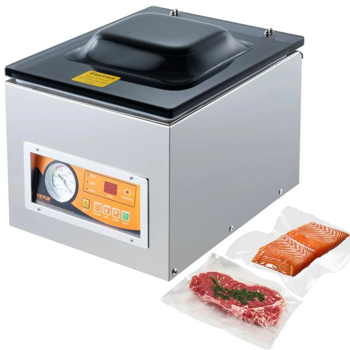 Chamber Vacuum Sealer, 260W Sealing Power, Vacuum Packing Machine for Wet Foods, Meats, Marinades and More, Compact Size with 260 mm Sealing Length, Home Kitchen, Commercial - Image 1