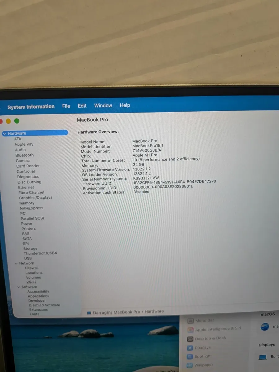 Macbook pro M1 16inch , 32GB RAM , 1TB SSD - Image 3