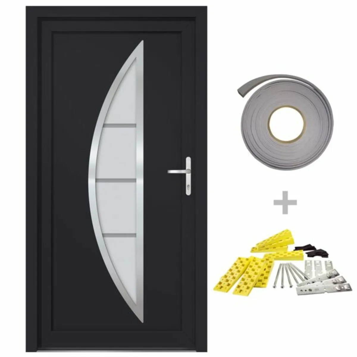 Front Door Anthracite 98x208 cm PVC - Image 1