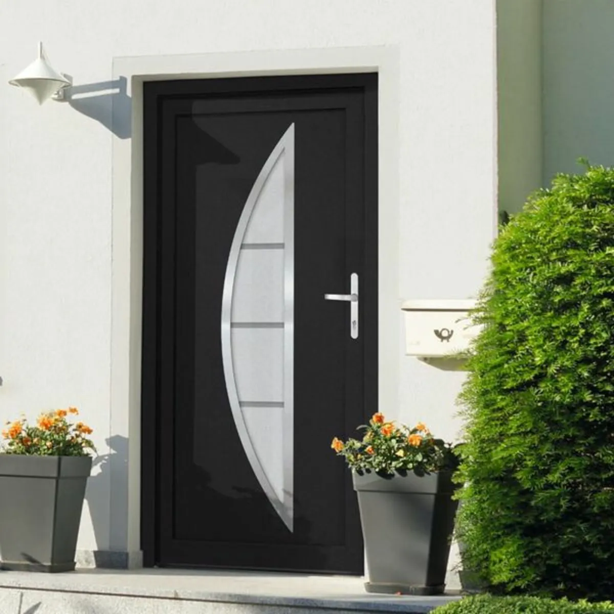 Front Door Anthracite 98x208 cm PVC - Image 2