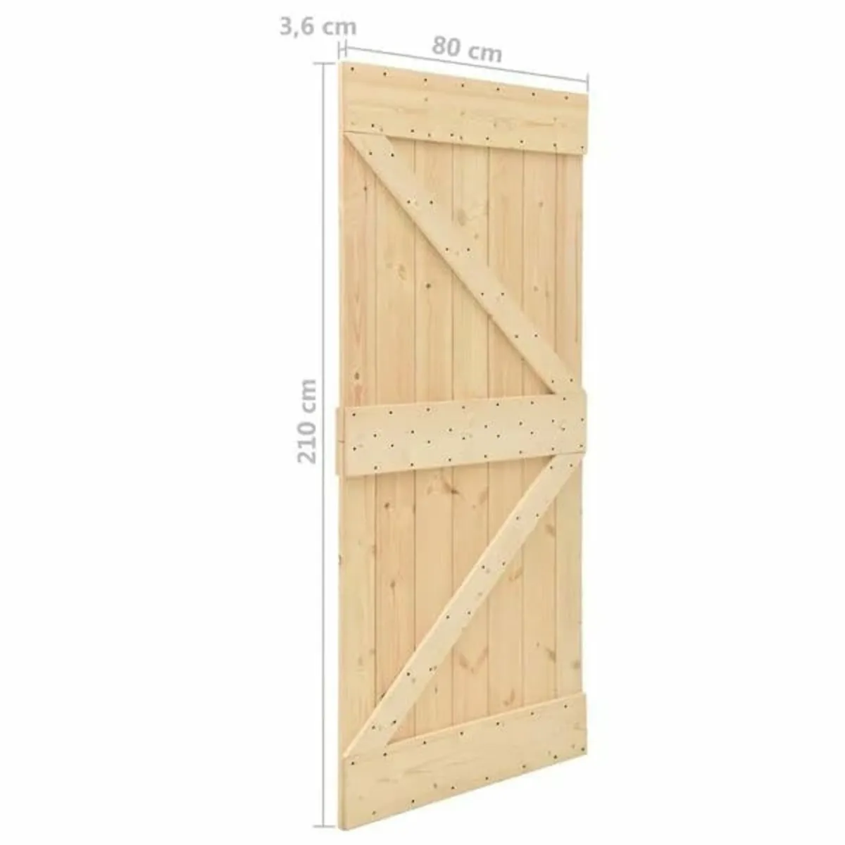 Sliding Door with Hardware Set 80x210 cm Solid Pin - Image 3