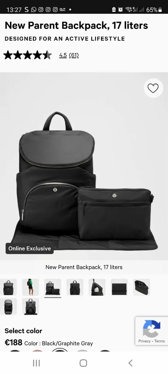 Lulu Lemon New Parent Backpack 17lts Babybag - Image 2