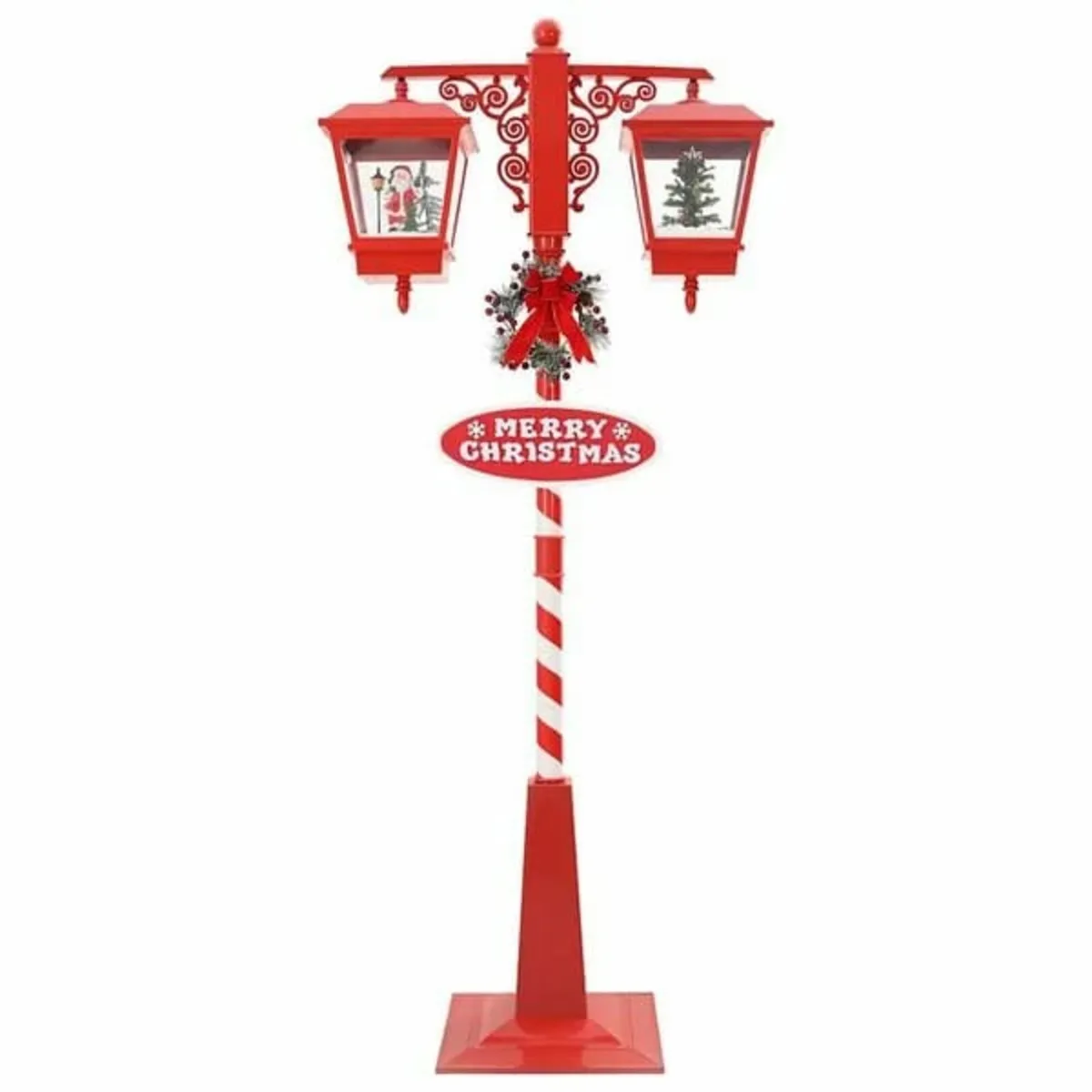 Chirstmas Street Lamp with 2 Lanterns Red 40.5 x 8 - Image 1