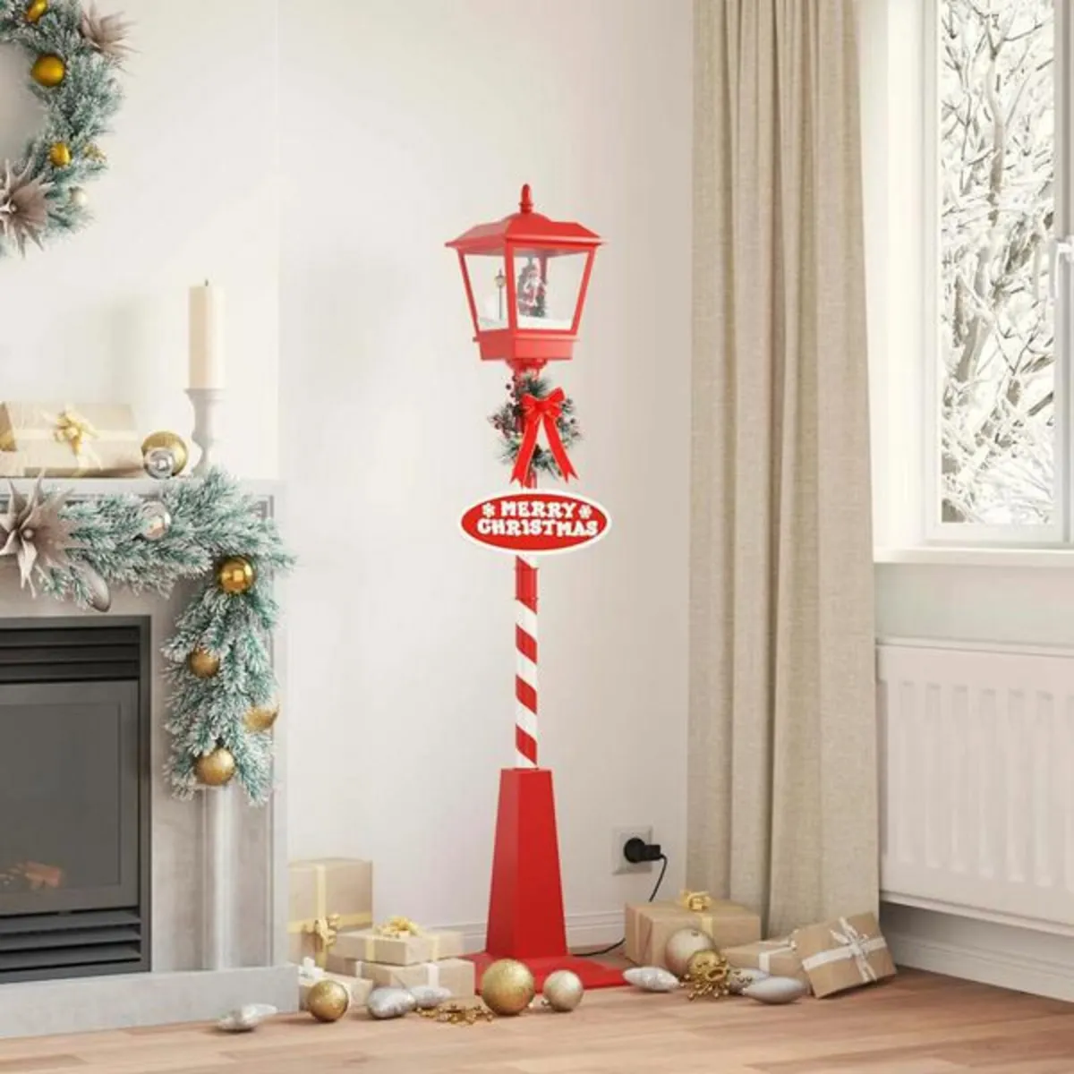 Chirstmas Street Lamp with Lantern Red 40.5x40.5x1 - Image 2