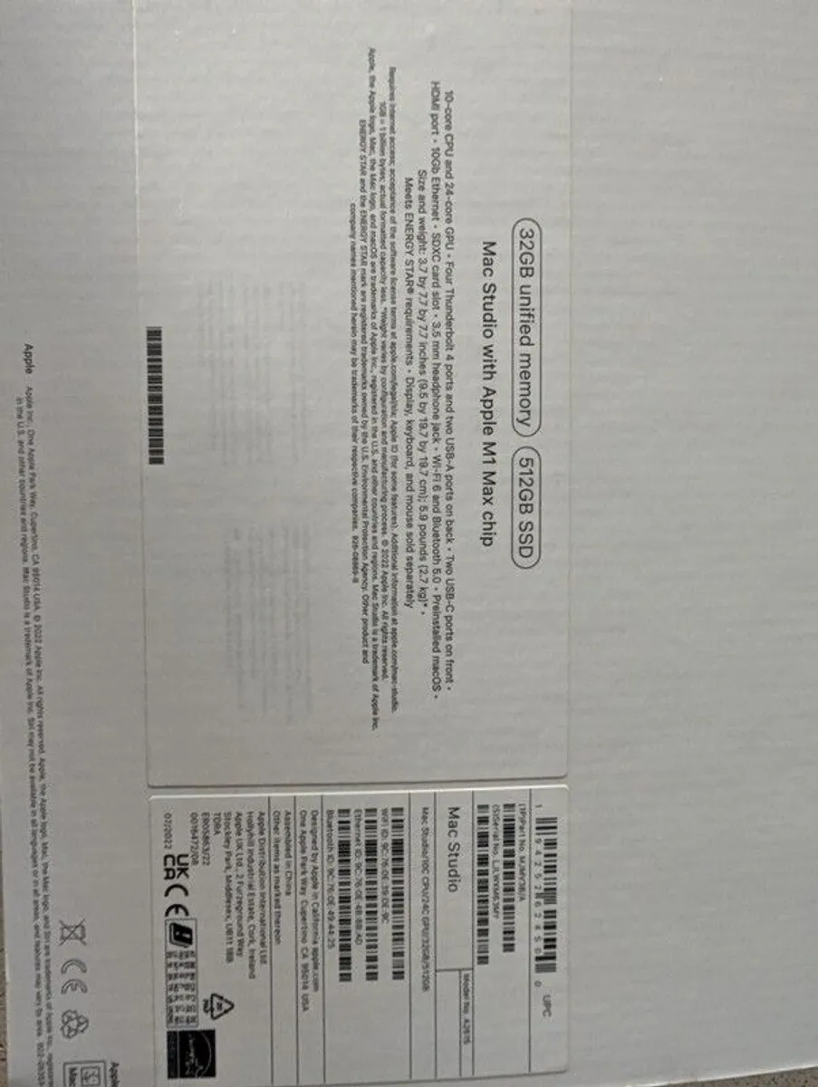 32GB unified memory 512GB SSD Mac Studio with Apple M1 Max chip - Image 1